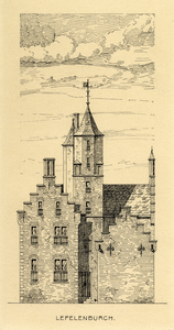 39789 Opstand van de achtergevel van het huis Lepelenburg aan de Brigittenstraat te Utrecht.